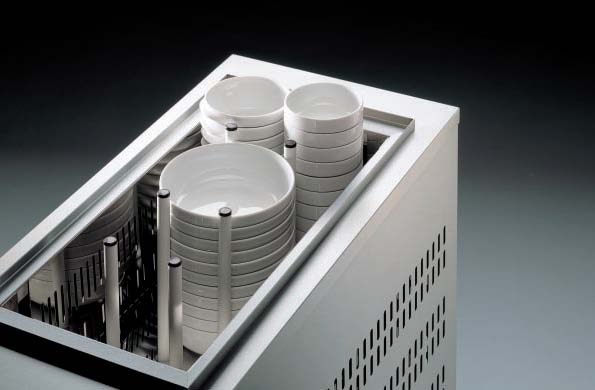 rieber crockery dispenser heated for different size bowls