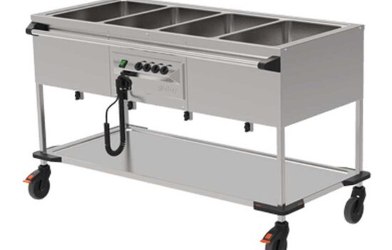 Meal make-up bain marie with 4 wells ZUB trolley